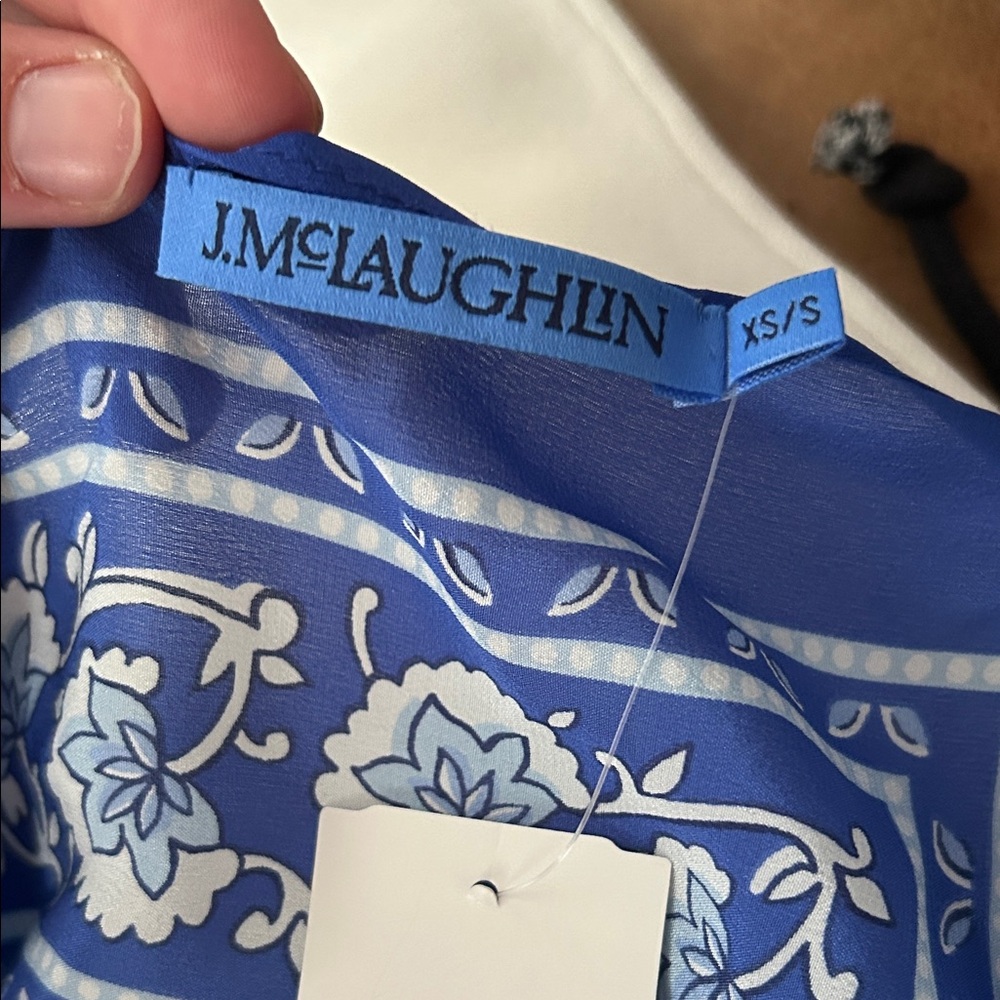 Blue Patterned Women's Dress - Picture 3 of 4